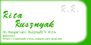 rita rusznyak business card
